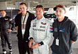 David Coulthard s Michalem a Alešem Matějovským během West Race Day v Brně