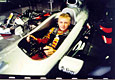 Třináctiletý Michal Matějovský v době svého působení v Anglii v kokpitu závodního vozu Formule 1 Miky Häkkinena
