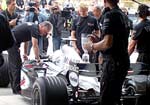 The Formula One racing car was in the centre of attention at the Brno Masaryk Circuit