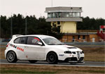 Petr Fulín, with the Alfa Romeo 147 GTA car, in the course of the tests at the Poznań circuit