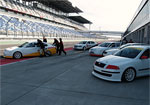 View of the VEKRA-ČSMS Racing Team's race cars at the testing event at the Lausitzring circuit in Germany