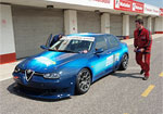 Šimon Kubišta in his Alfa Romeo 156 S 2000 car with a new paintwork, just before another test drive
