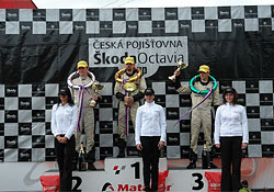 Petr Fulín won this year's opening race of the ČPŠOC series at the Most circuit, with Mateusz Lisowski in third