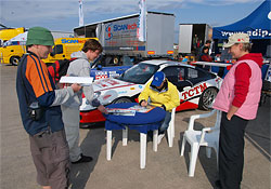 During the autographing event at the ADIP company’s stand, Michal Matějovský also introduced a Porsche race car of the KplusK Motorsport team