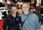 Racing drivers Tim Sandtler and Michal Matějovský met at the SANDTLER company's stand at the ESSEN MOTOR SHOW