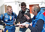 Matějovský is talking to his mechanic Zdeněk Bartoš and to one of his colleagues from the SUNRED company