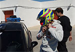 Racing driver Oscar Nogués, of Spain, in the course the testing at the Calafat circuit on Monday
