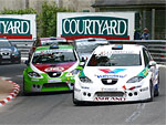One of the battles of the early laps of the Sunday race at Pau