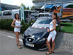 The autographing event was attended to by the Automotodrom Brno company's hostesses Monika and Barbora