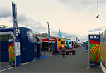 The paddock: Everything is prepared for the weekend racing event