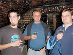 The team's guests are being treated in a traditional Moravian wine cellar