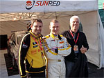 Joan Orus, the head of the SUNRED team, Michal Matějovský and Rosťa Hrbač, at the Monza Circuit