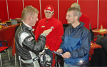 Racing drivers Michal Matějovský and Adam Lacko, and the team's engineer