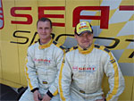 Racing drivers Peter Koláček and Vlado Hybáček, of Slovakia