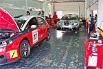 View of the SUNRED-BRT team's pits at the Valencia Circuit, Spain