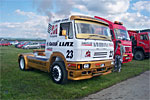 The trucks on display; at the front is Stanislav Matějovský's race truck, well known from the past years.