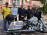 The Mayor of the City of Hradec Králové, Mr Otakar Divíšek, and racing drivers Michal Matějovský and Josef Král, together with officers of the Hradec Králové Metropolitan Police