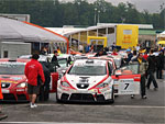 The SEAT cars, lined up before the qualifying on Saturday morning