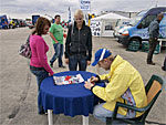 Michal Matějovský's autographing event staged during Truckfest at the Hradec Králové airport