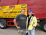Michal Matějovský's visit to the TANAP company's stand featuring MAN trucks