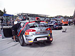 Michal Matějovský's car in the pit lane of the Imola Circuit