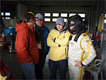 The sad crew, after they had to retire from Saturday's race