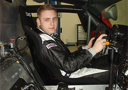 Michal Matějovský in cockpit of the car SALEEN S7R