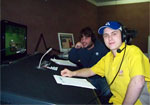 Petr Lutonský and Michal Matějovský, in the ČT4 SPORT broadcasting studio