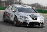 Michal Matějovský with the Seat León car, at the Sunday testing event at the Brno circuit