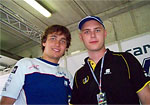 Karel Abrahám and Michal Matějovský, before the MotoGP racing event at the Brno circuit