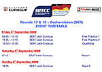 Program 5. závodního víkendu SEAT León Eurocup 2009 v Oscherslebenu