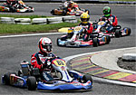 Jiří Forman, in the lead of the Rotax Max Challenge race at the kart track in Písek