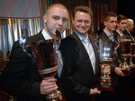 Michal Matějovský and Vlado Hybáček, at the trophy award ceremony of the Championship of the Czech Republic in Hotel Ambassador