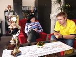 Michal Matějovský během rozhovoru s ředitelkou školy paní Mgr. Jitkou Kočišovou