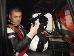 Michal Matějovský v kabině závodního tahače Renault