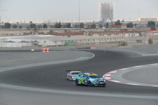 Michal Matějovský s vozem SEAT Leon Super Copa na trati autodromu v Dubaji