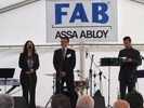 Vladimír Bayer, ředitel společnosti ASSA ABLOY Rychnov, s.r.o. při slavnostním projevu při otevření závodu FAB v Týníšti nad Orlicí