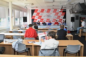 Z tiskové konference s jezdci Michalem Matějovským, Petrem Fulínem, Maťo Homolou a Josefem Králem