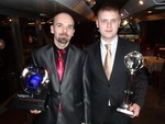 Dva nejlepší jezdci FIA ETCC 2014, kat. Super 2000/TC2 Michal Matějovský a Petr Fulín, ETCC Awards Ceremony 2014, Paříž