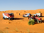 Místo kde v dunách u Erg Chebbi skončila pouť tatry na OiLibya Rallye of Morocco
