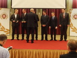 Michal Matějovský (první zleva) převzal od AČR ocenění za výsledky dosažené v roce 2014