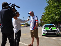 Michal Matějovský během rozhovoru pro TV Eurosport na Barum Czech Rally Zlín 2015
