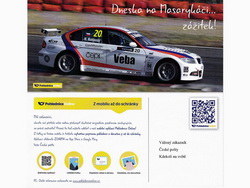 Pohled na propagační letáček společnosti Česká pošta a.s. informující o nové aplikaci POHLEDNICE ONLINE