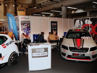 Pohled na stánek týmu Křenek Motorsport na výstavě Essen Motor Show 2015