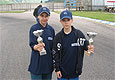 Jiří Forman a Radim Maxa s poháry, které získali v italské Ale (Ala Karting Circuit)